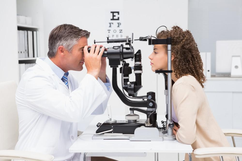 Young woman having an eye examination
