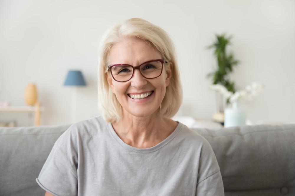 Older woman on couch