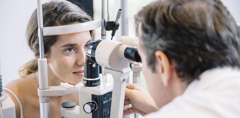 Woman having an eye examination